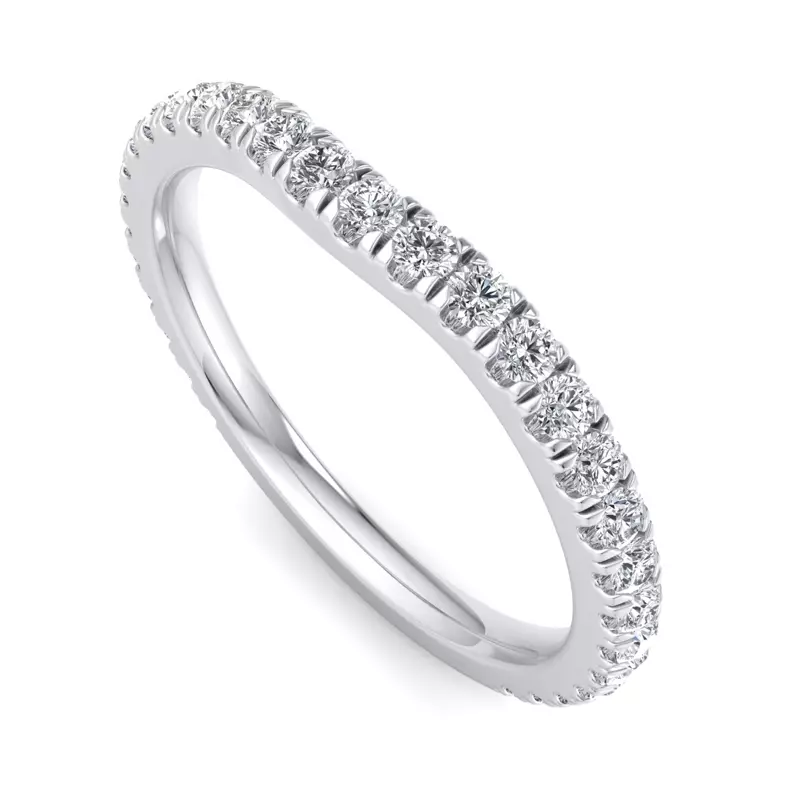 14K White Gold Katalina Pavé Curved Band