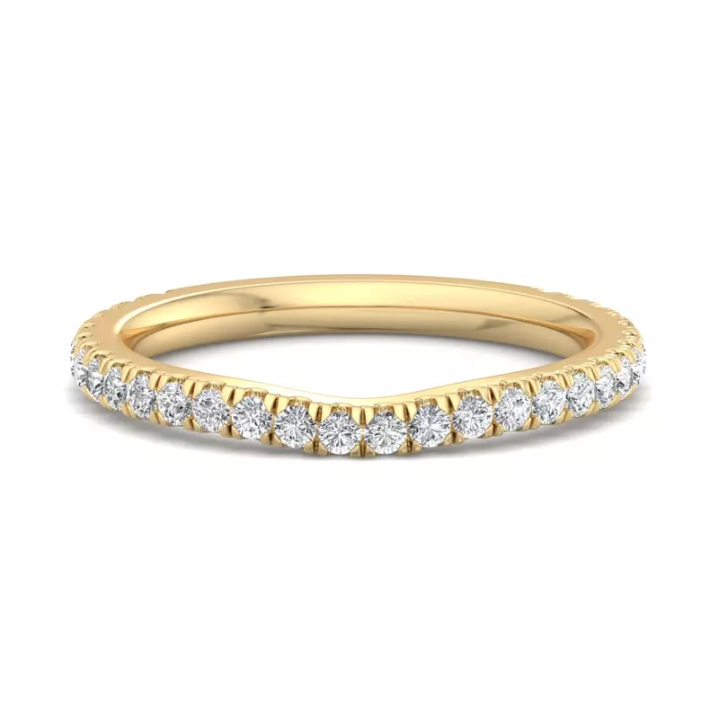 18K Yellow Gold Katalina Pavé Curved Band
