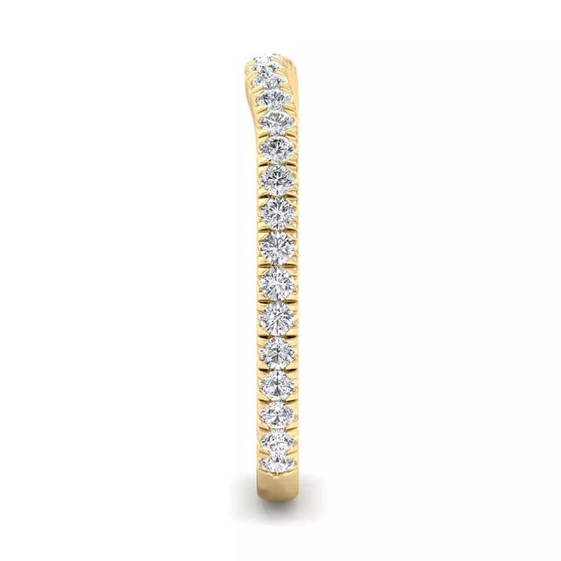 18K Yellow Gold Katalina Pavé Curved Band
