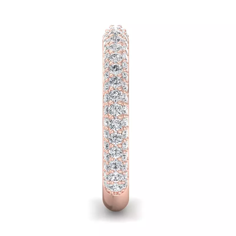 14K Rose Gold Skyler Rolled Pavé Band