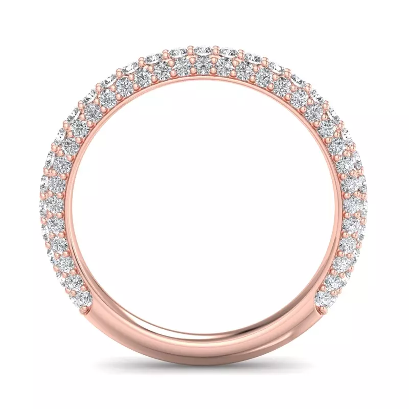 14K Rose Gold Skyler Rolled Pavé Band