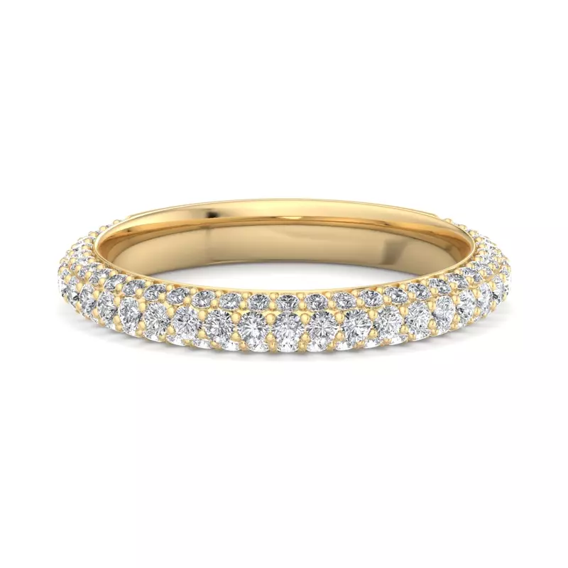 Skyler Rolled Pavé Band