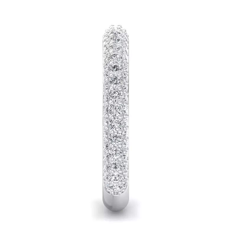 18K White Gold Skyler Rolled Pavé Band