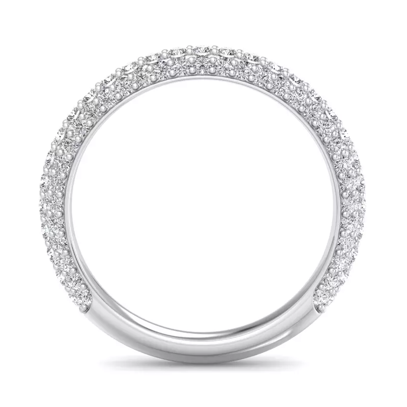 18K White Gold Skyler Rolled Pavé Band