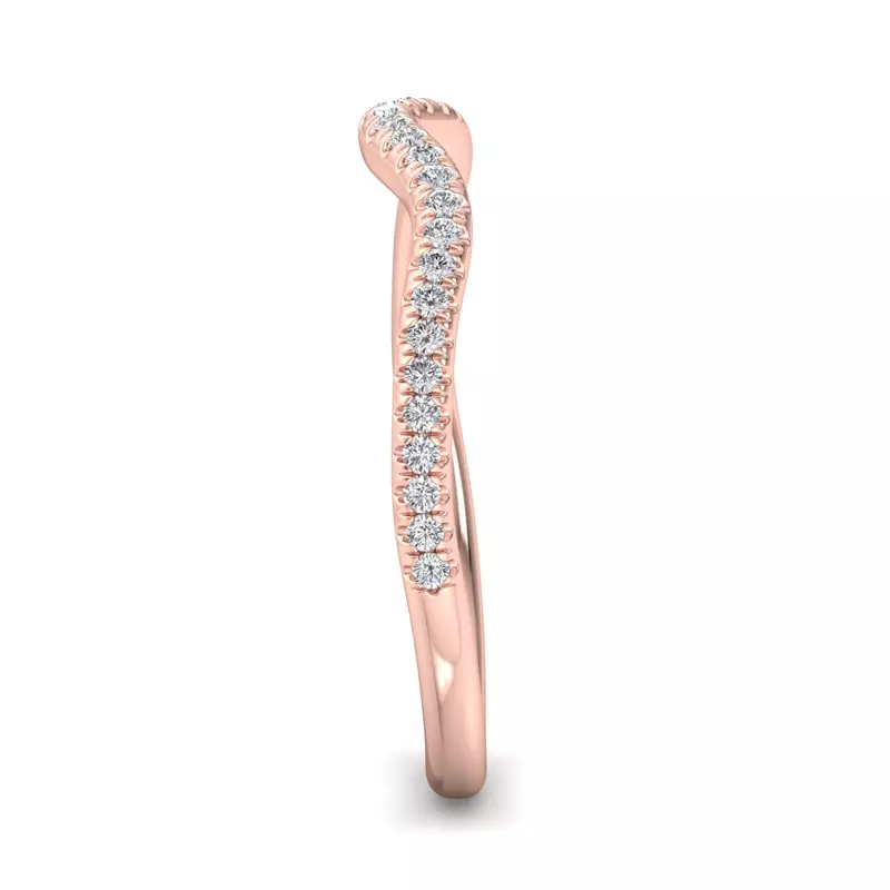 14K Rose Gold Kaliyah Curved Pavé Band