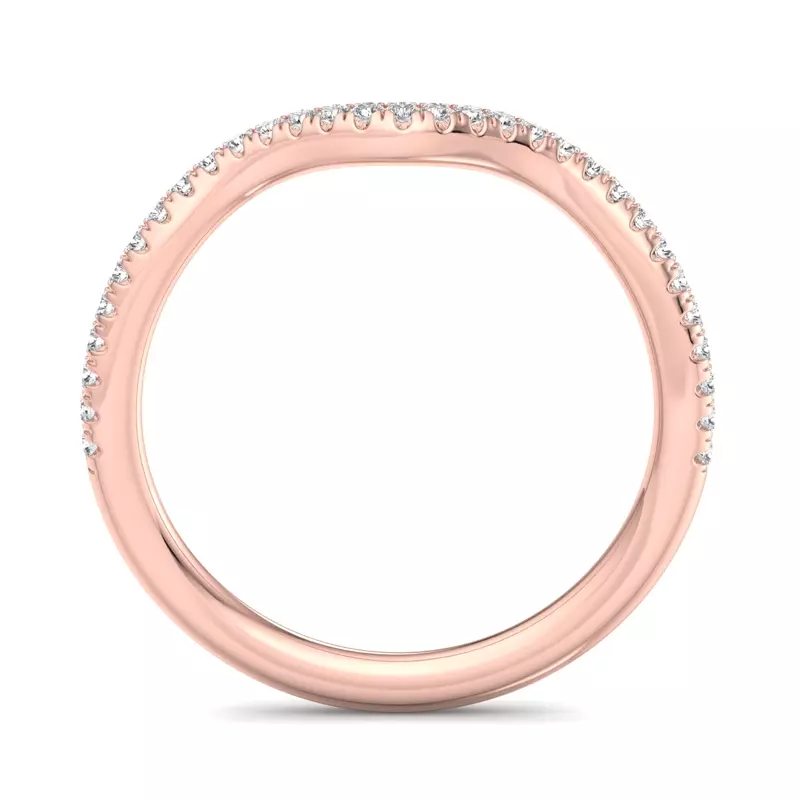 14K Rose Gold Kaliyah Curved Pavé Band