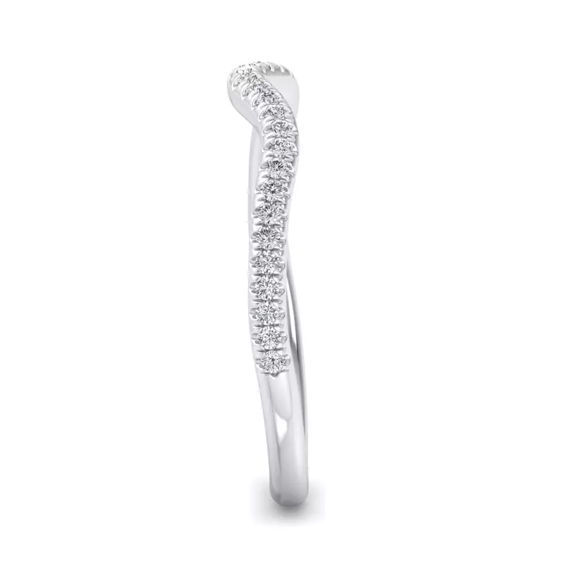 14K White Gold Kaliyah Curved Pavé Band