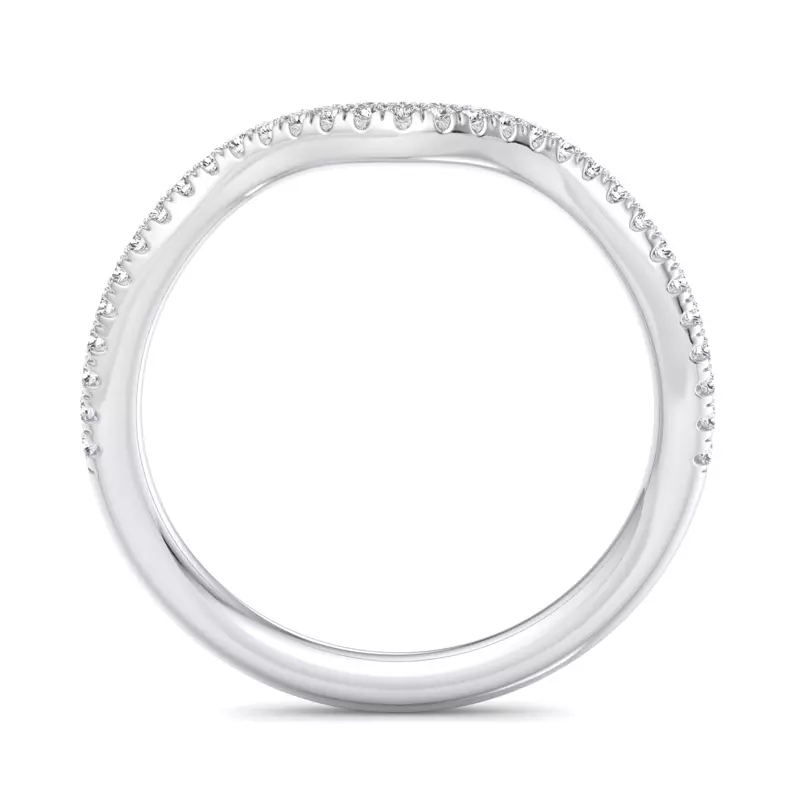 14K White Gold Kaliyah Curved Pavé Band