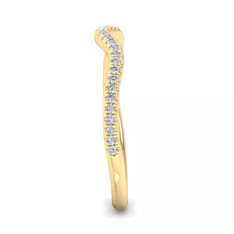 14K Yellow Gold Kaliyah Curved Pavé Band