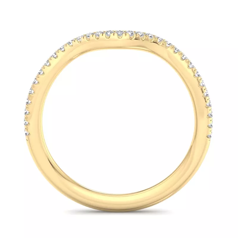 14K Yellow Gold Kaliyah Curved Pavé Band