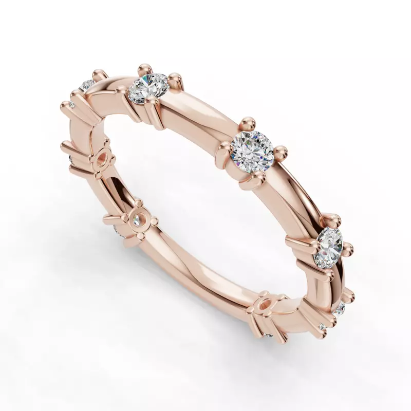 14K Rose Gold Alanna Spaced Diamond Band