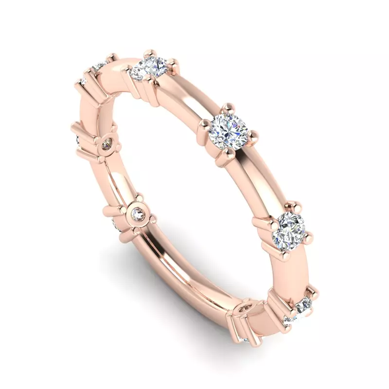 14K Rose Gold Alanna Spaced Diamond Band