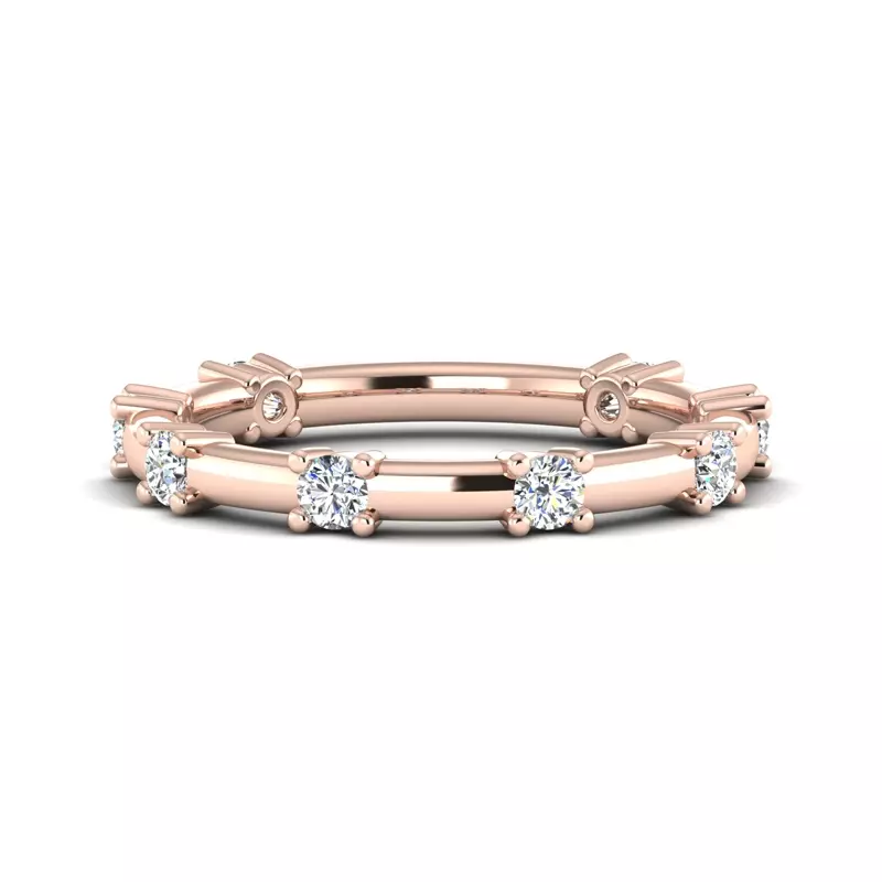 14K Rose Gold Alanna Spaced Diamond Band