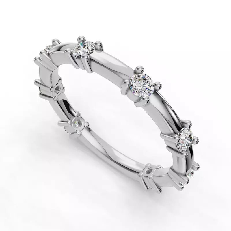 18K White Gold Alanna Spaced Diamond Band