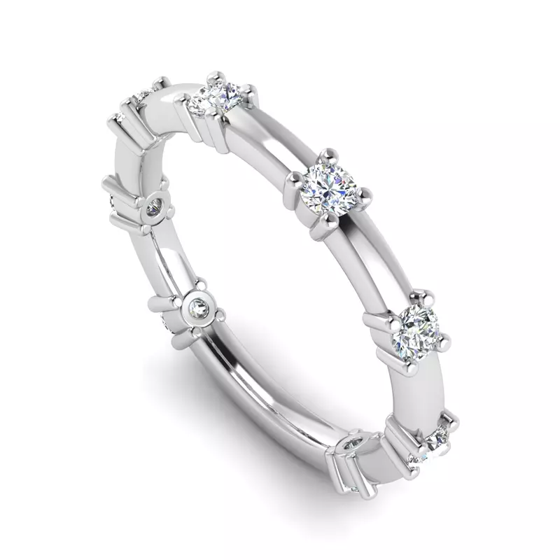 18K White Gold Alanna Spaced Diamond Band