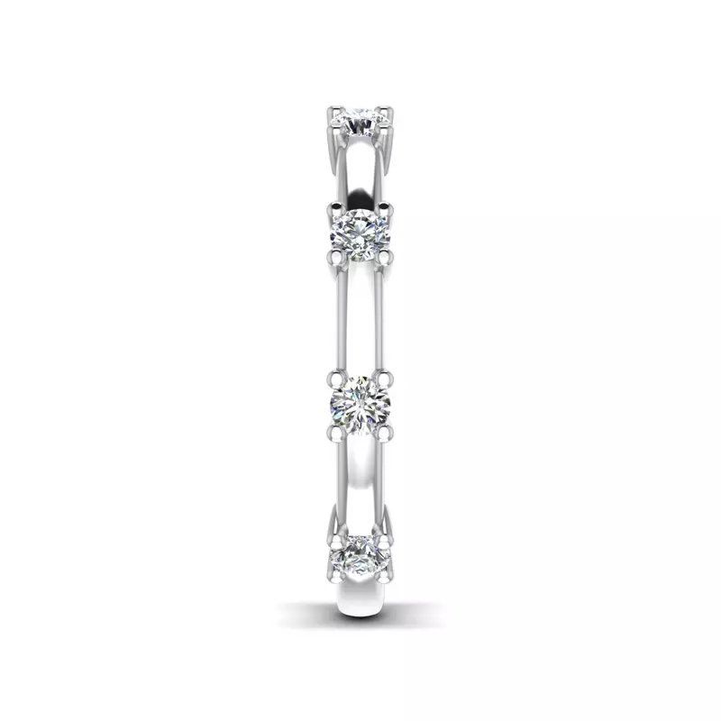 18K White Gold Alanna Spaced Diamond Band