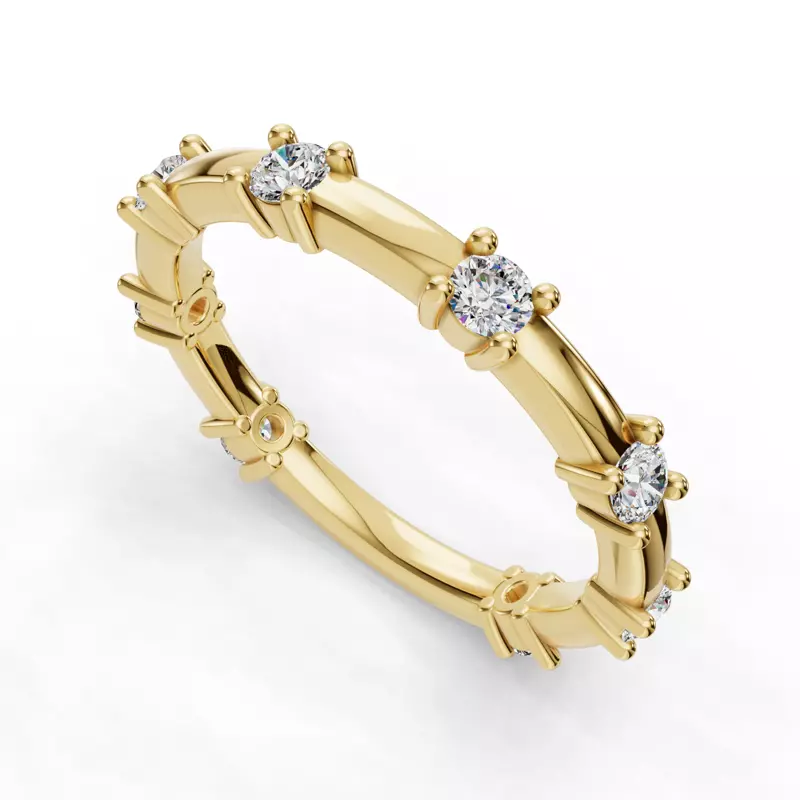 18K Yellow Gold Alanna Spaced Diamond Band