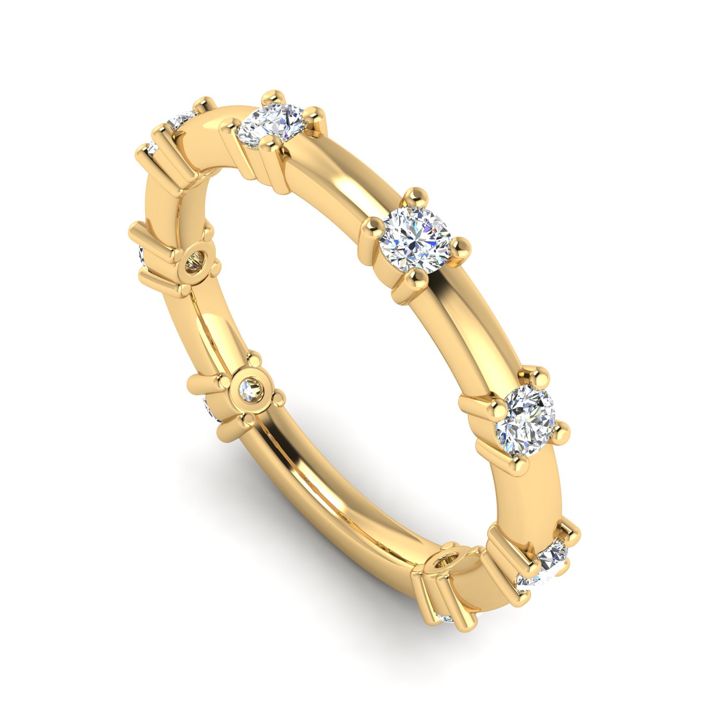 18K Yellow Gold Alanna Spaced Diamond Band