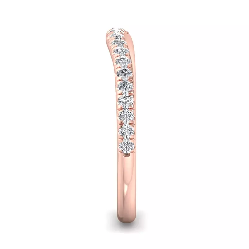 14K Rose Gold Cecelia Pavé Curved Band