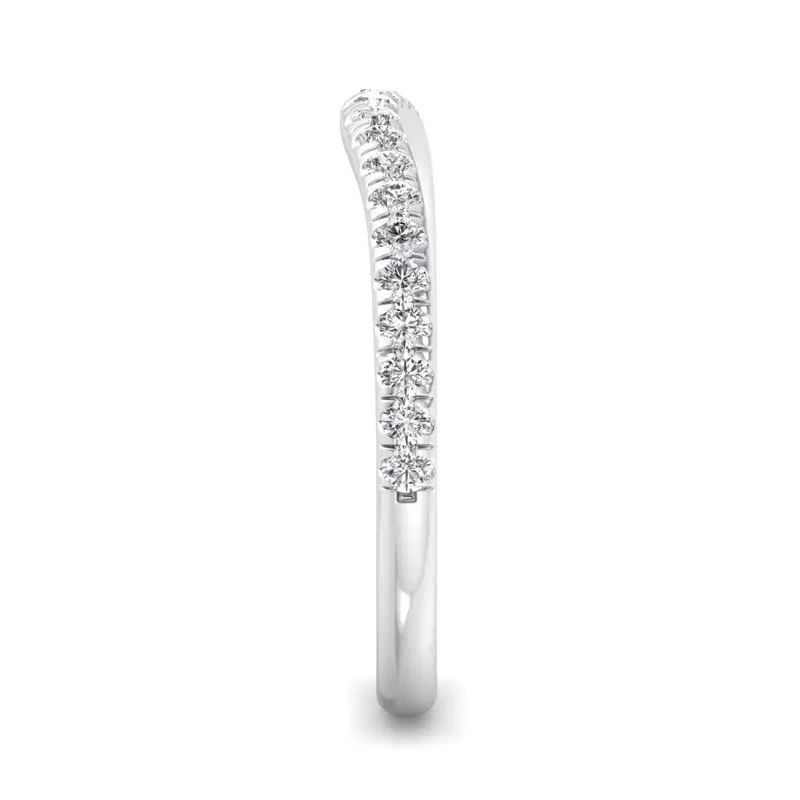 14K White Gold Cecelia Pavé Curved Band