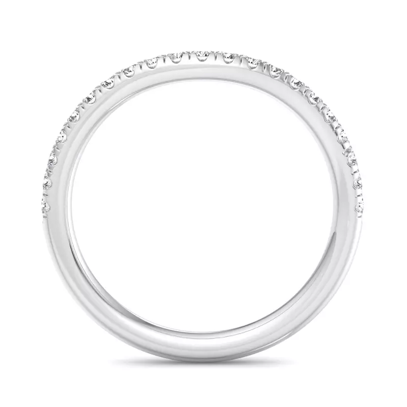 14K White Gold Cecelia Pavé Curved Band
