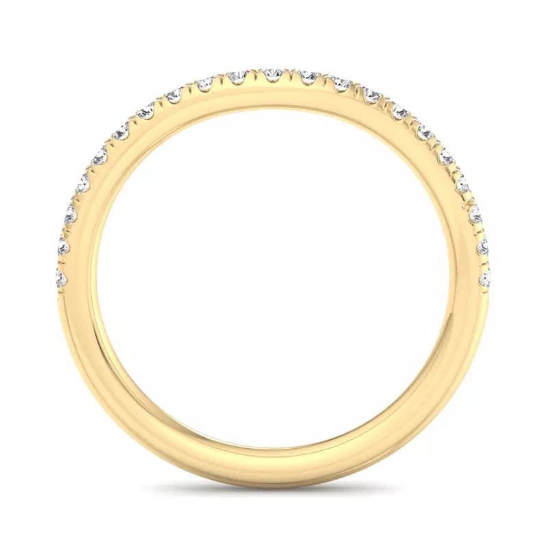 14K Yellow Gold Cecelia Pavé Curved Band