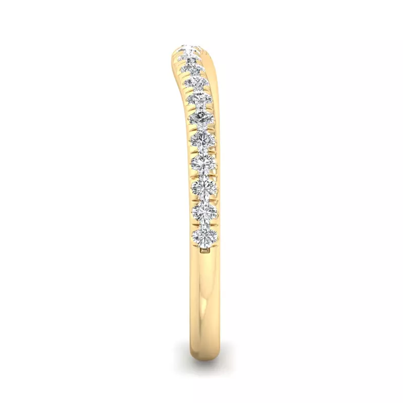 18K Yellow Gold Cecelia Pavé Curved Band