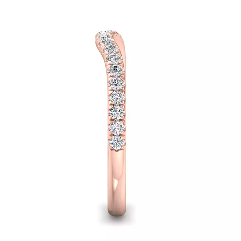 14K Rose Gold Jayleen Pavé Curved Band