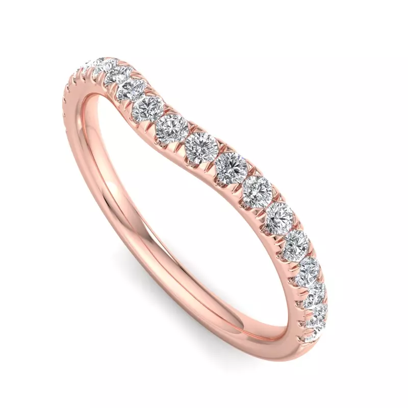 14K Rose Gold Jayleen Pavé Curved Band