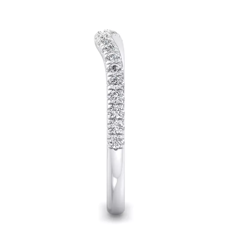 14K White Gold Jayleen Pavé Curved Band