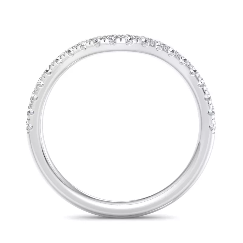 14K White Gold Jayleen Pavé Curved Band