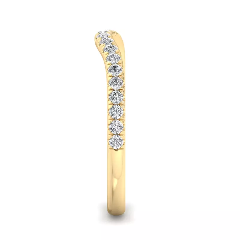 14K Yellow Gold Jayleen Pavé Curved Band