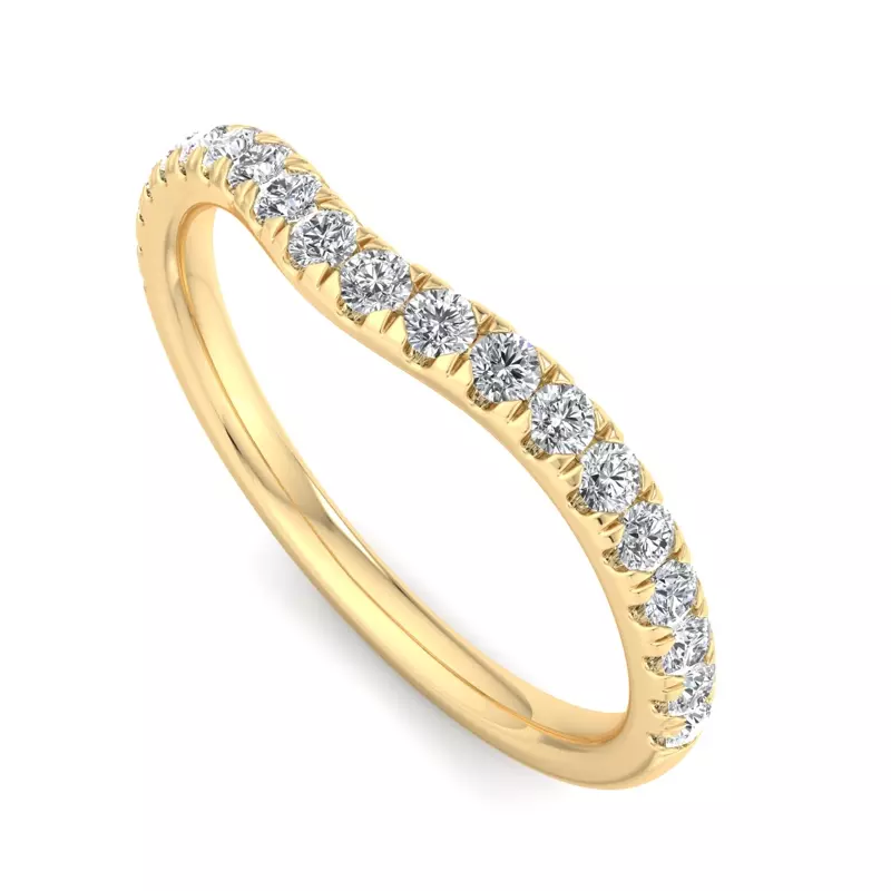 14K Yellow Gold Jayleen Pavé Curved Band
