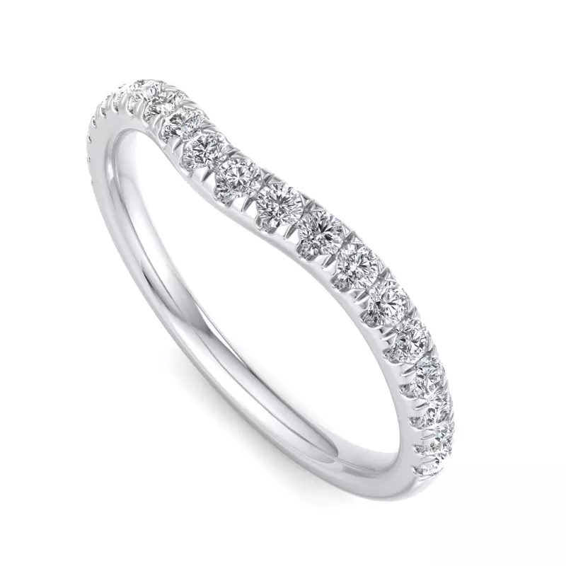18K White Gold Jayleen Pavé Curved Band