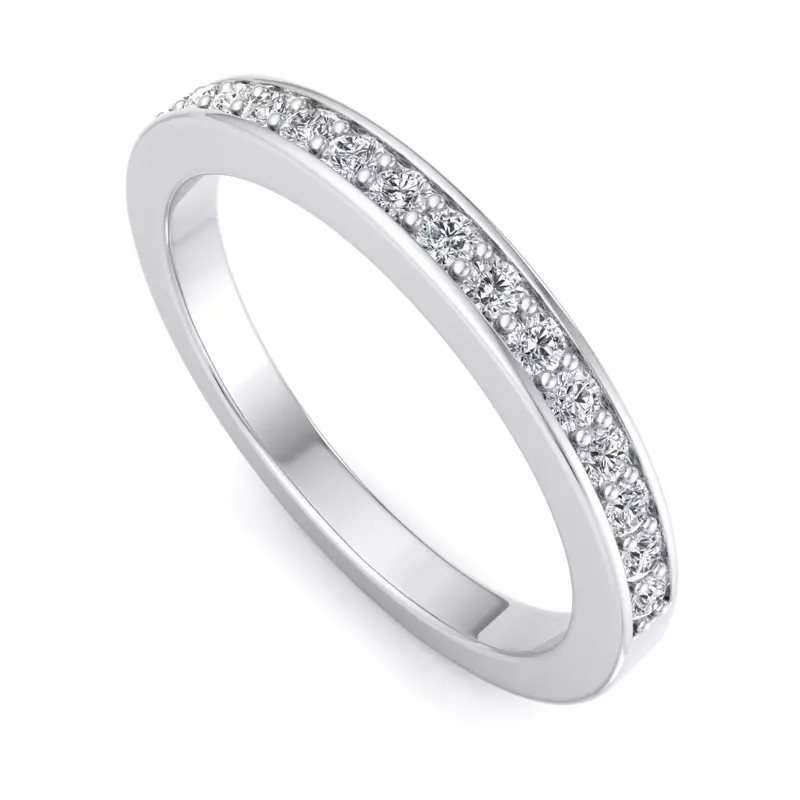 18K White Gold Ivory Band