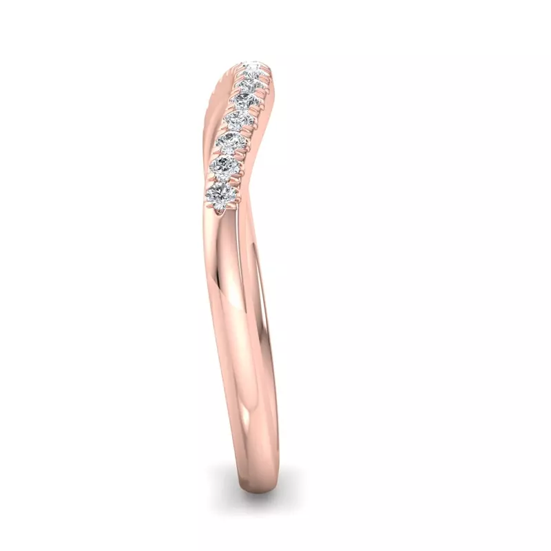 14K Rose Gold Sasha Curved Pavé Band