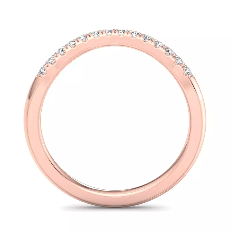 14K Rose Gold Sasha Curved Pavé Band