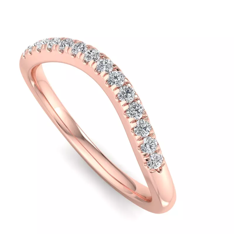 14K Rose Gold Sasha Curved Pavé Band