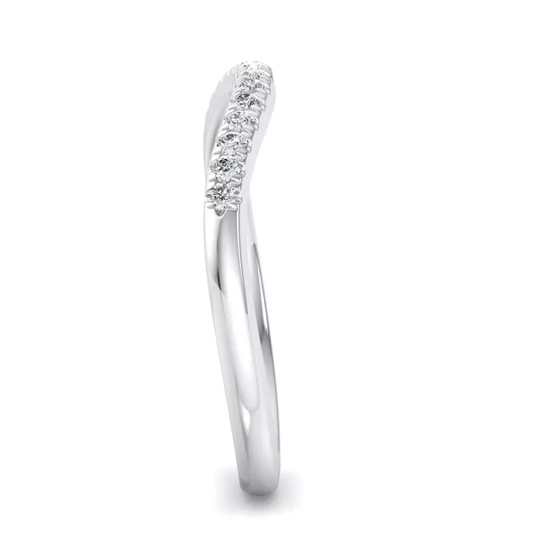 14K White Gold Sasha Curved Pavé Band