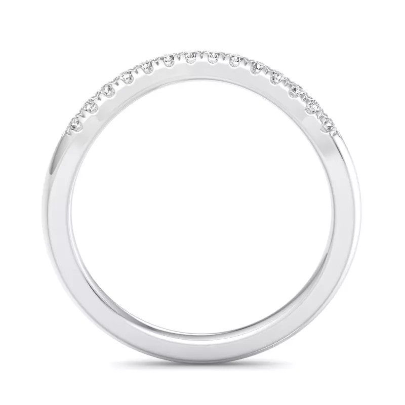 14K White Gold Sasha Curved Pavé Band