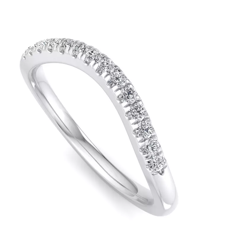 14K White Gold Sasha Curved Pavé Band
