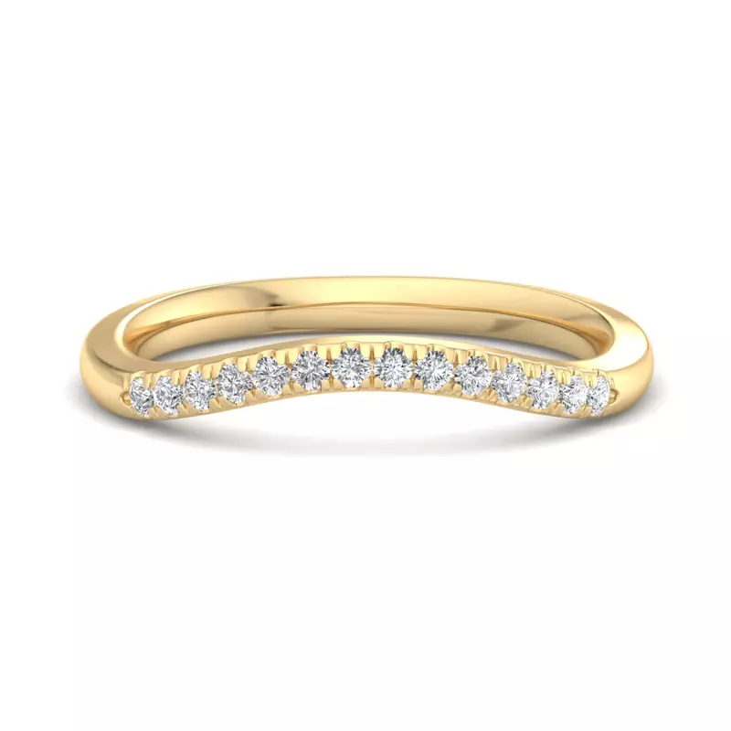 18K Yellow Gold Sasha Curved Pavé Band