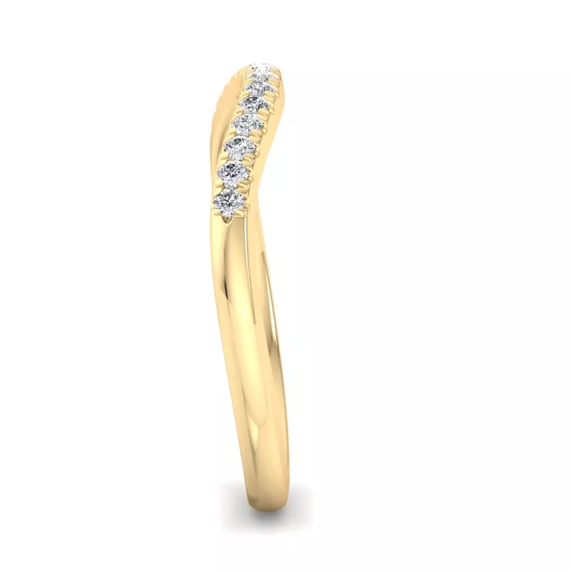 18K Yellow Gold Sasha Curved Pavé Band