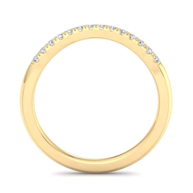 18K Yellow Gold Sasha Curved Pavé Band