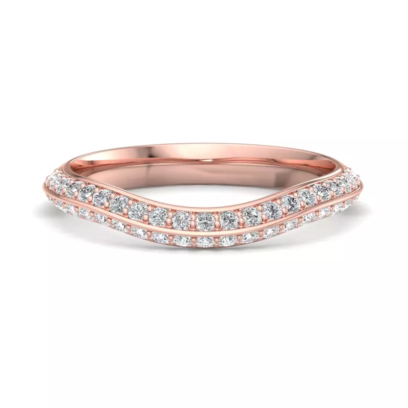 14K Rose Gold Gloria Knife-Edge Pavé Band