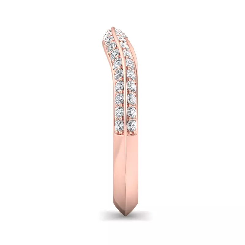 14K Rose Gold Gloria Knife-Edge Pavé Band