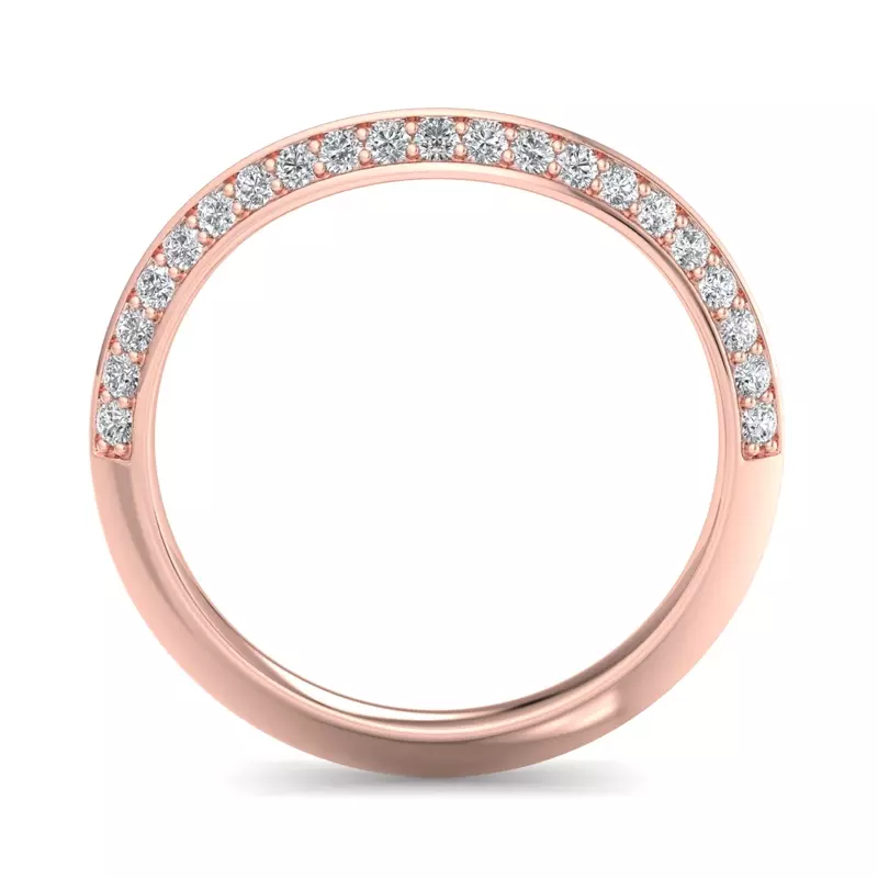 14K Rose Gold Gloria Knife-Edge Pavé Band