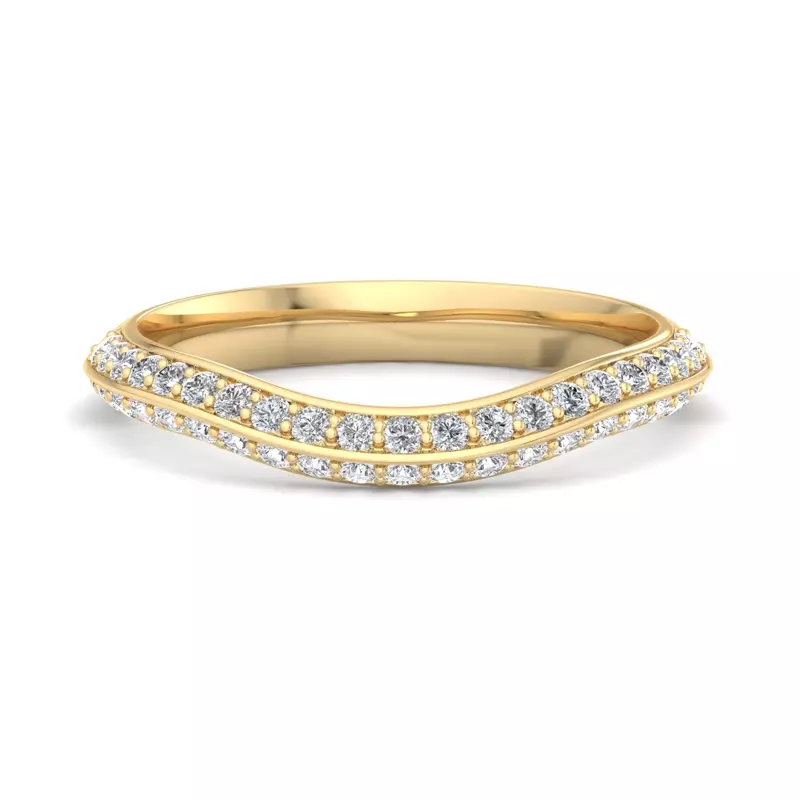 Gloria Knife-Edge Pavé Band