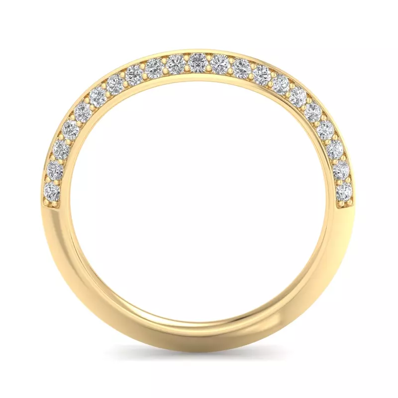 14K Yellow Gold Gloria Knife-Edge Pavé Band