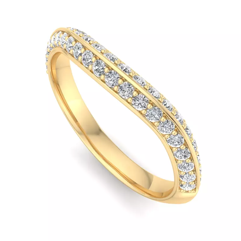 14K Yellow Gold Gloria Knife-Edge Pavé Band